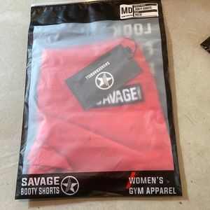 NWT red savage booty shorts